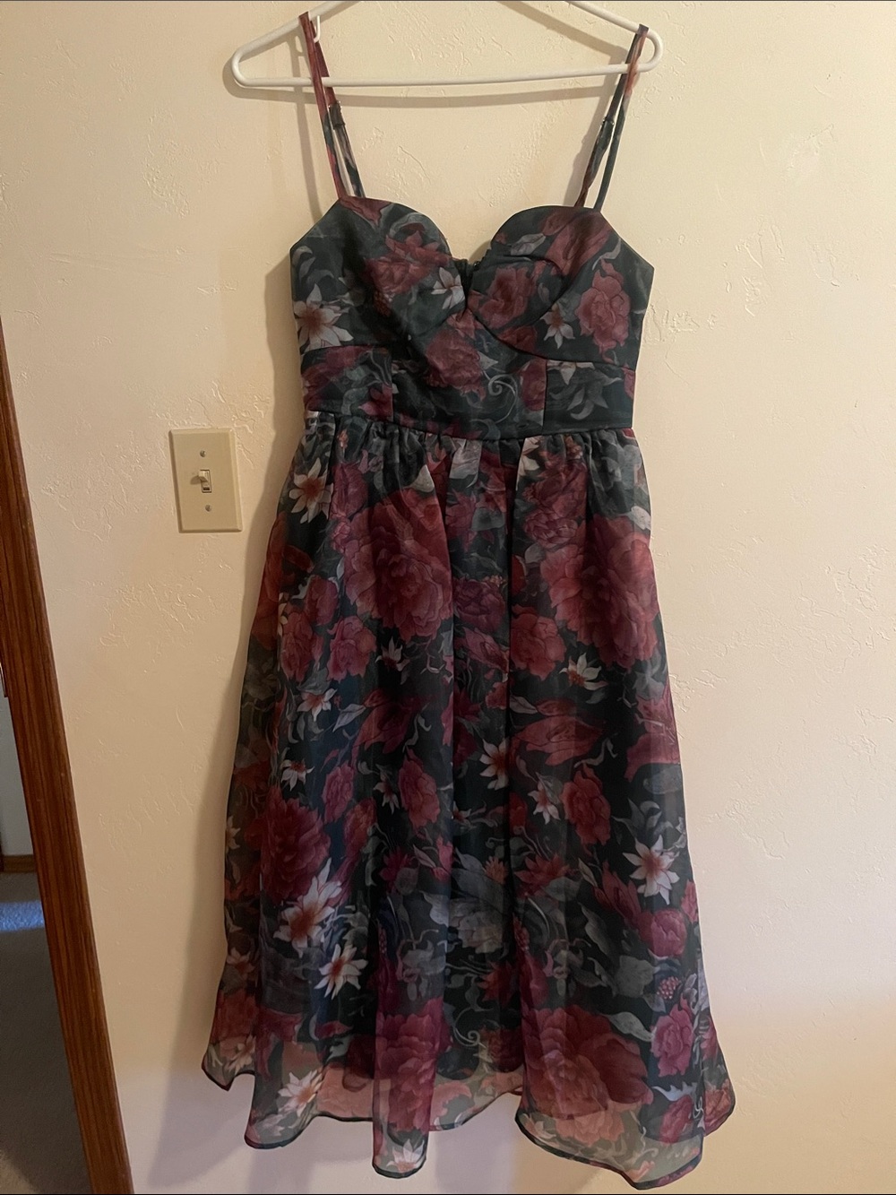Lulus Cherished Aura Green Floral Organza Bustier Midi Dress - Picture 5 of 8